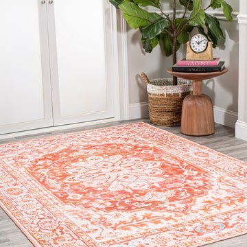 Asa Ornate Medallion Washable Area Rug